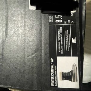 Sorel, Winter Carnival Women’s Waterproof Boot, Size:  8.5, Color: Black/Stone